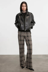 Enza Costa Leather Minimal Jacket - Black