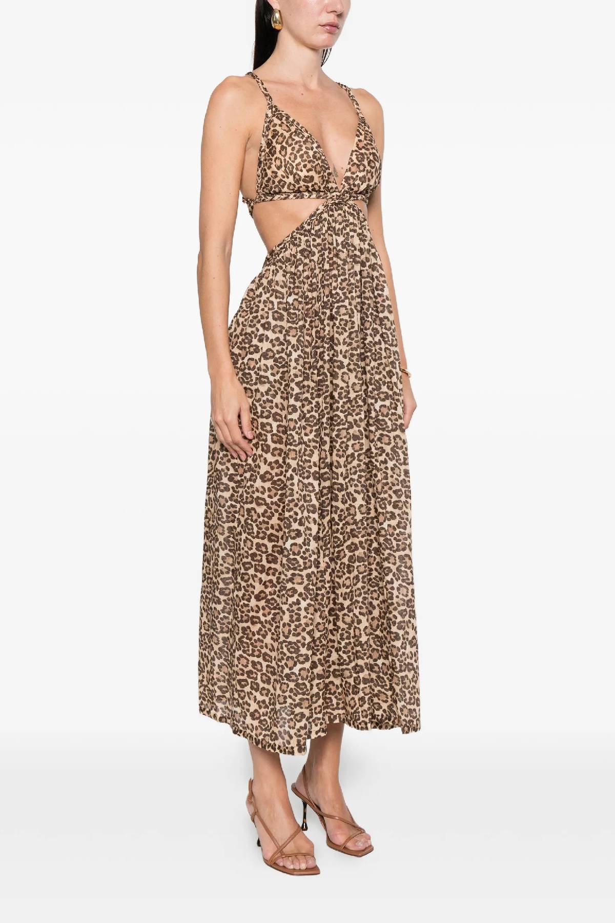 Zimmermann Wanderlust Braid Trim Dress - Leopard
