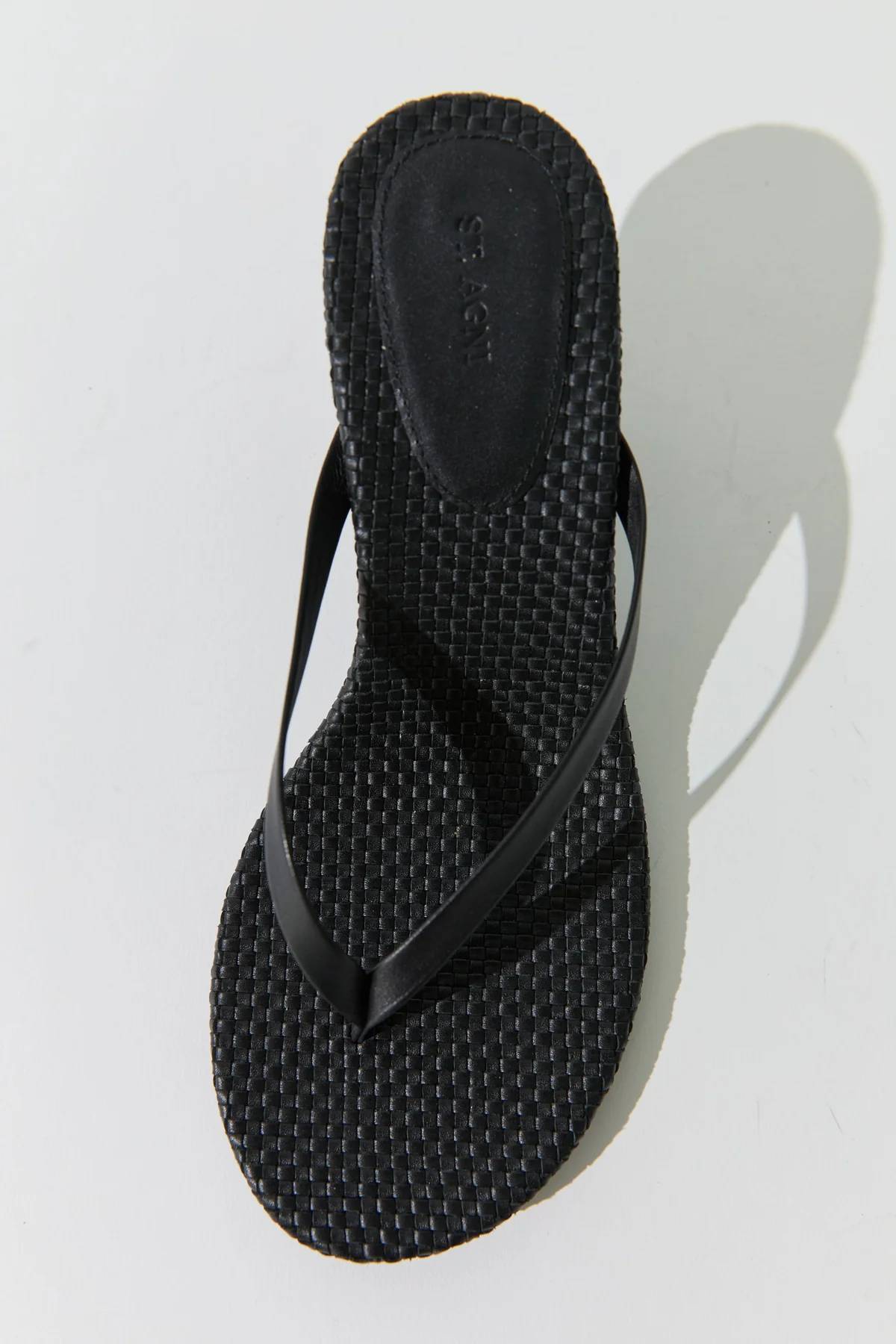 St. Agni Woven Thong Heel - Black