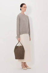 Loulou de Saison Pia Crewneck Sweater - Stone Melange