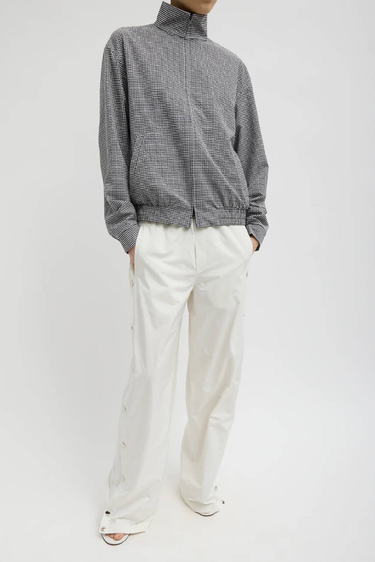 Tibi Nylon Snap Pull On Jogger - White