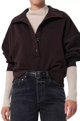 Citizens of Humanity Mirelle Funnel-Neck Sweatshirt - Chocolate
