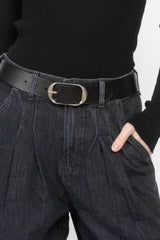 Nili Lotan Nili Belt - Black W/Antique Silver Buckle