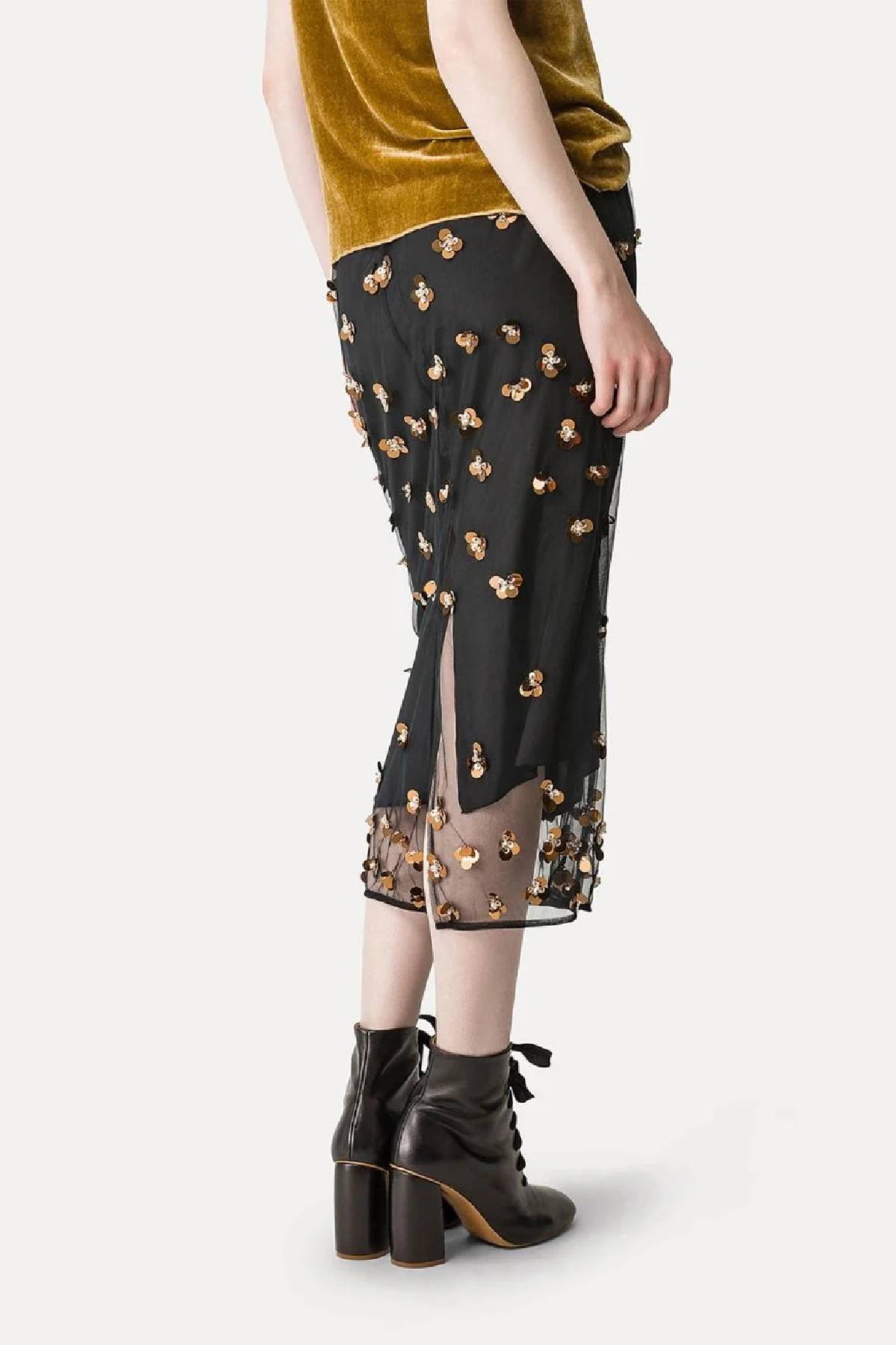 Forte Forte "Petites Etoiles" Embroidery Chic Tulle Skirt - Noir