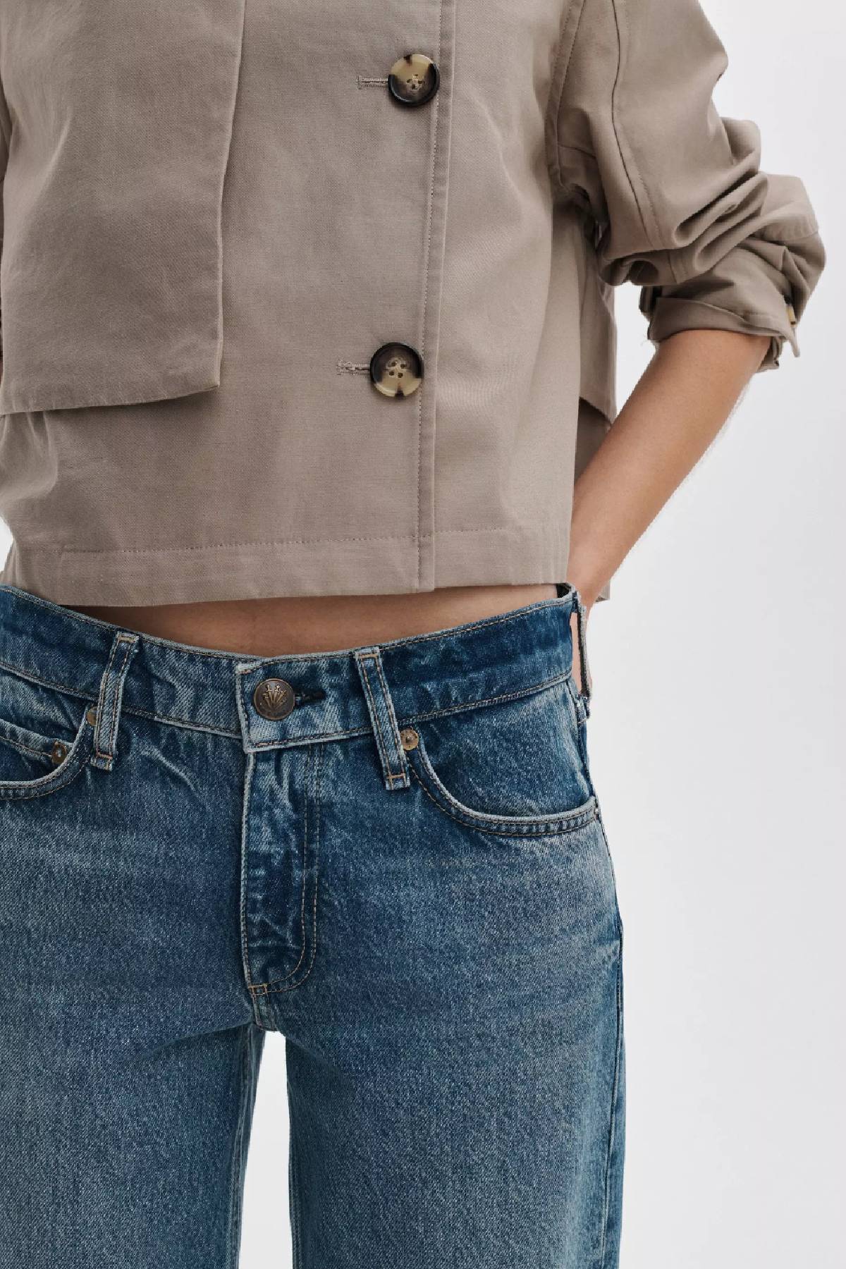 Rag & Bone Saige Relaxed Straight Jeans - Echo