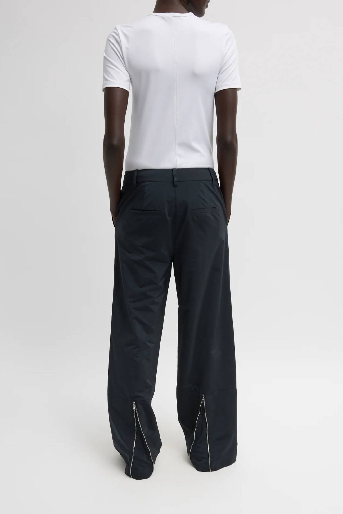 Tibi Nylon Zipper Trouser - Black
