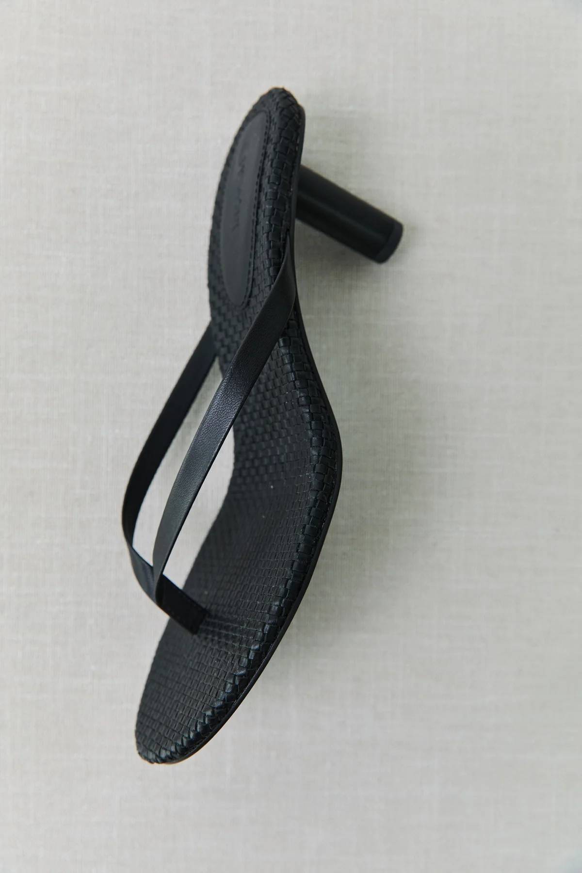 St. Agni Woven Thong Heel - Black
