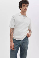 Rag & Bone Men's Saxon Silk Blend Johnny Polo - Chalk