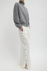 Tibi Nylon Snap Pull On Jogger - White