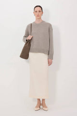 Loulou de Saison Pia Crewneck Sweater - Stone Melange