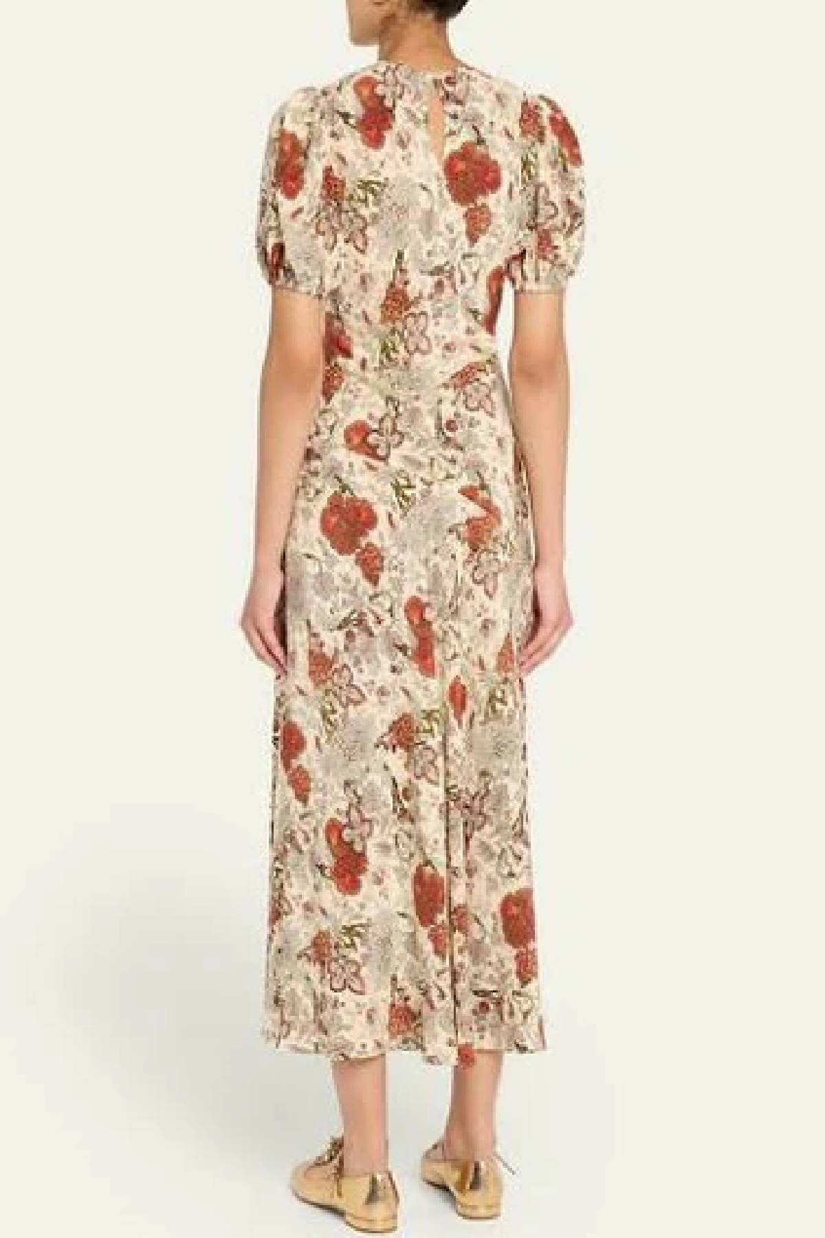 Ulla Johnson Ines Puff Sleeve Midi Dress - Wintergarden