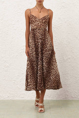 Zimmermann Sunray Pleated Picnic Dress - Leopard