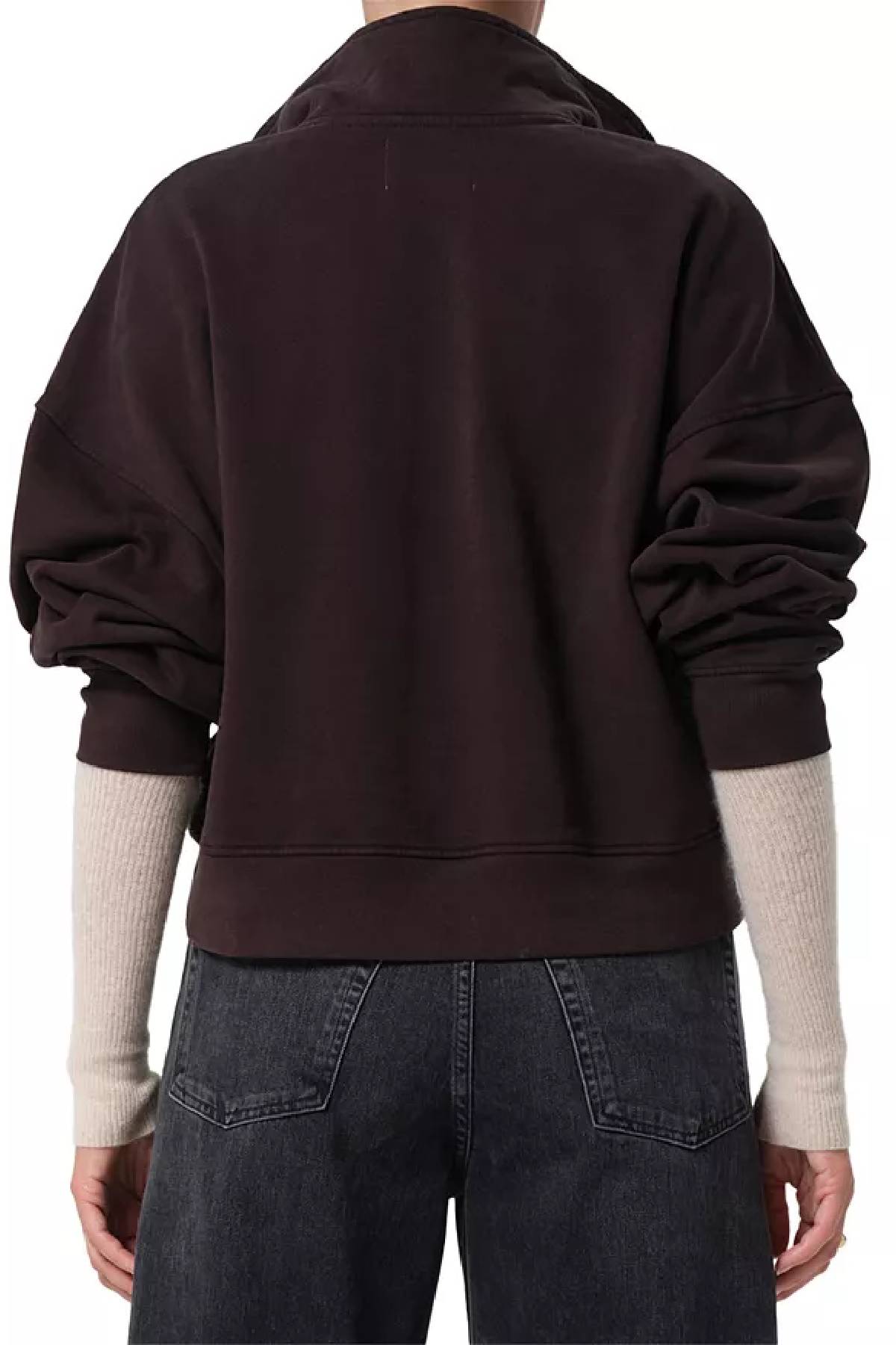 Citizens of Humanity Mirelle Funnel-Neck Sweatshirt - Chocolate