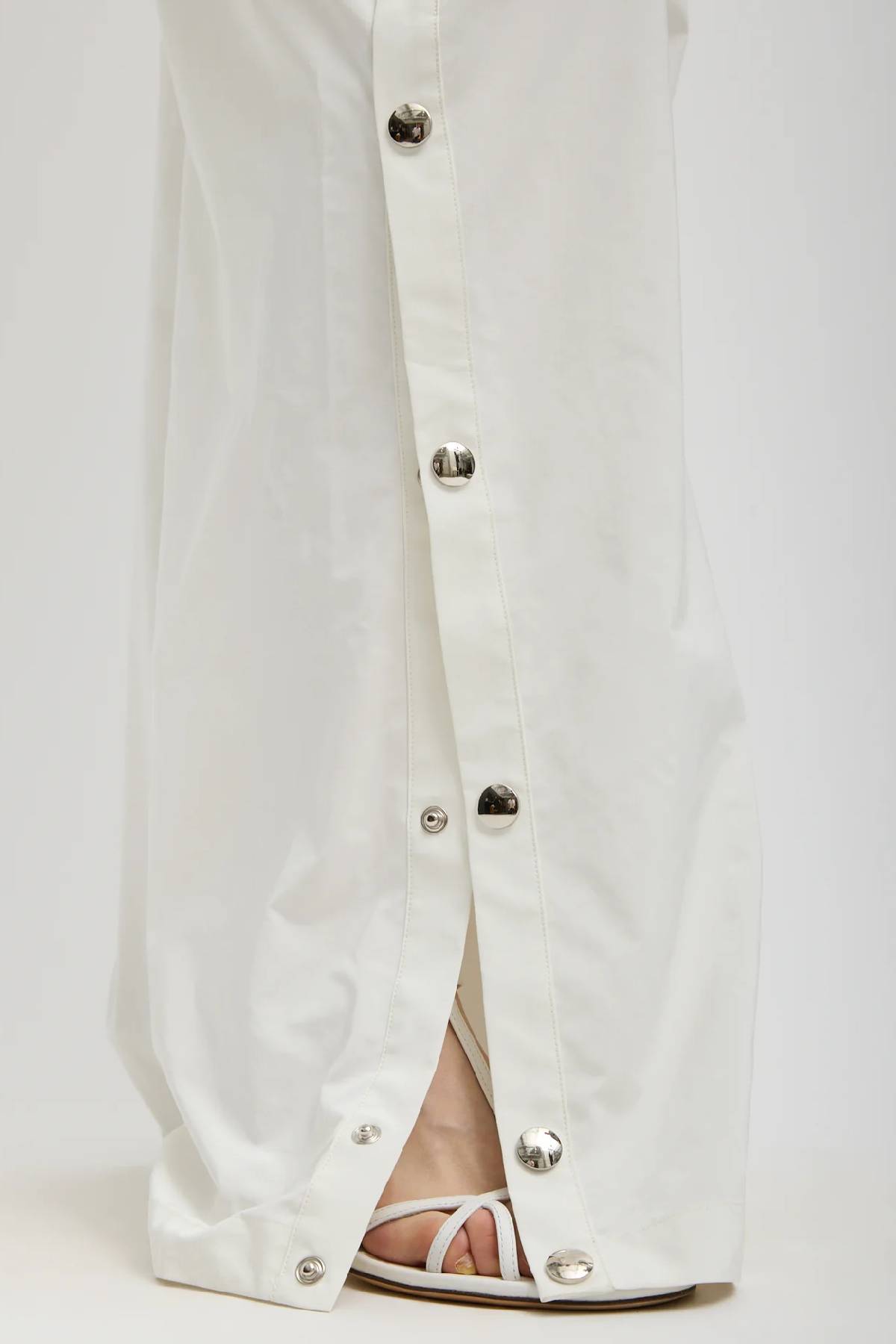 Tibi Nylon Snap Pull On Jogger - White