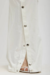 Tibi Nylon Snap Pull On Jogger - White