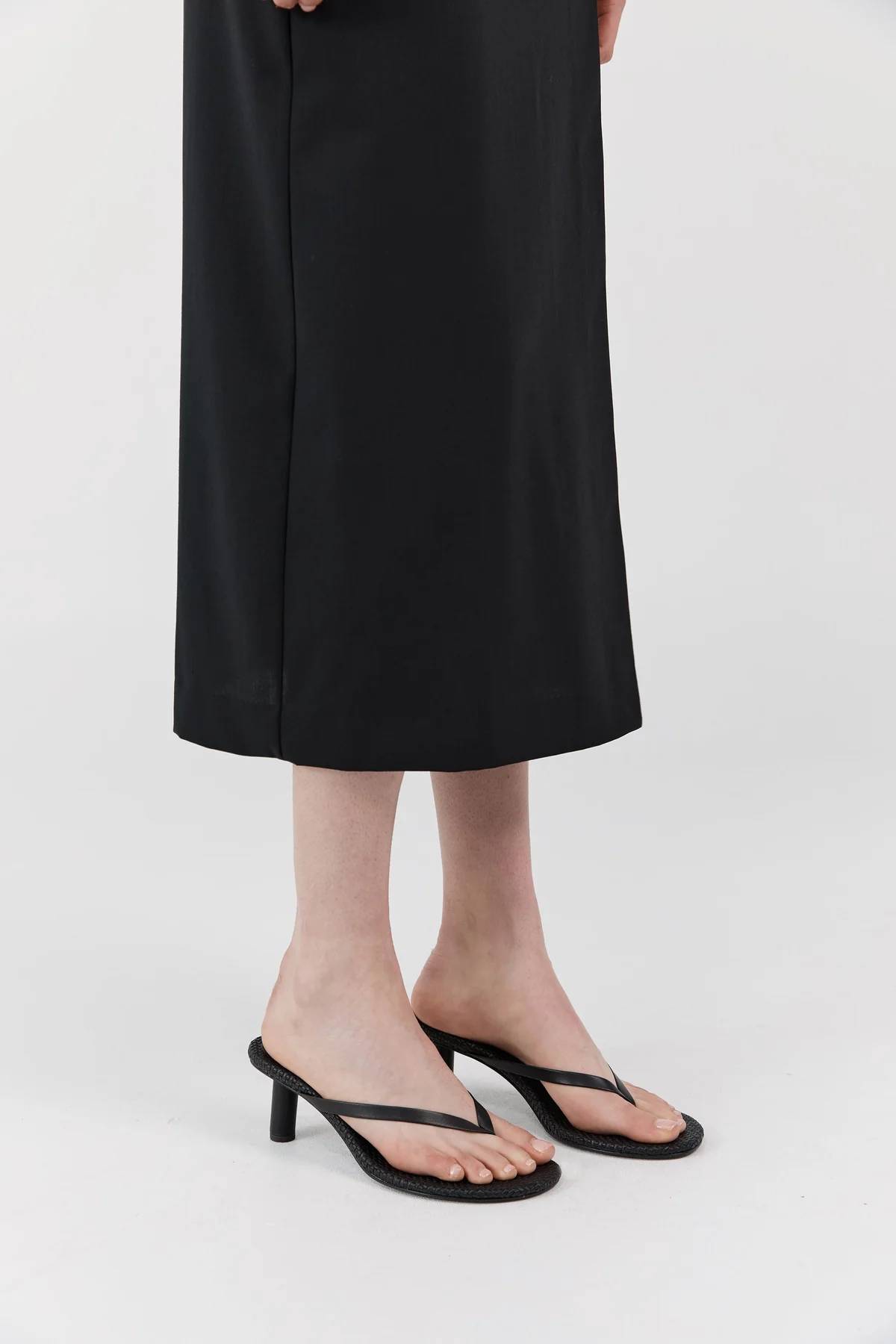 St. Agni Woven Thong Heel - Black