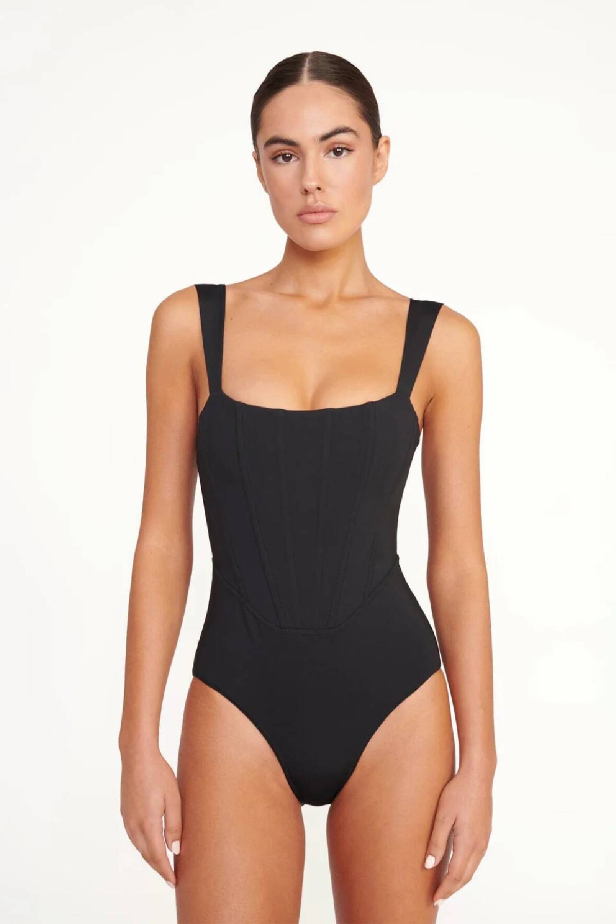 Staud Adelaide One Piece Swimsuit - Black