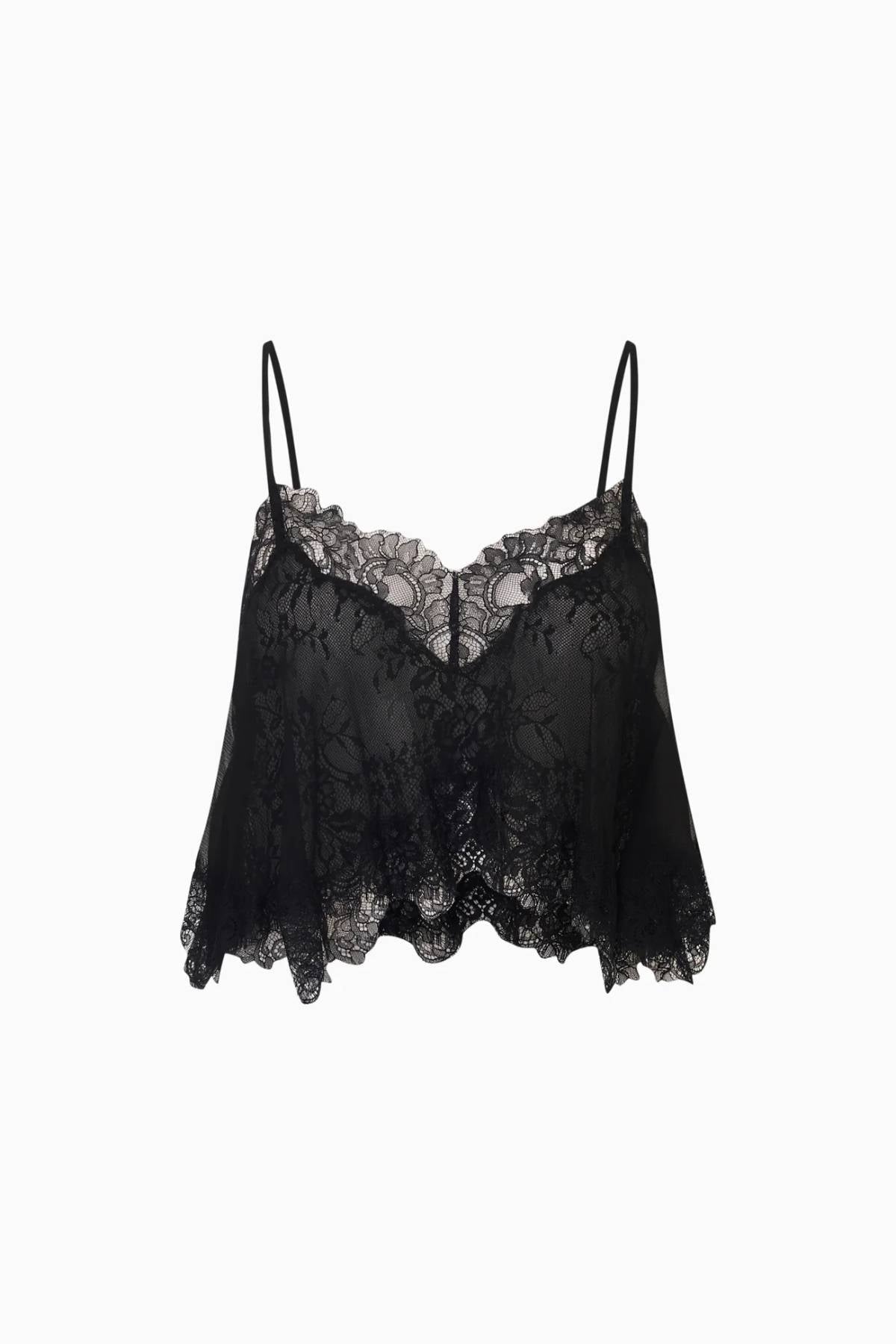 LoveShackFancy Elysia Top - Black