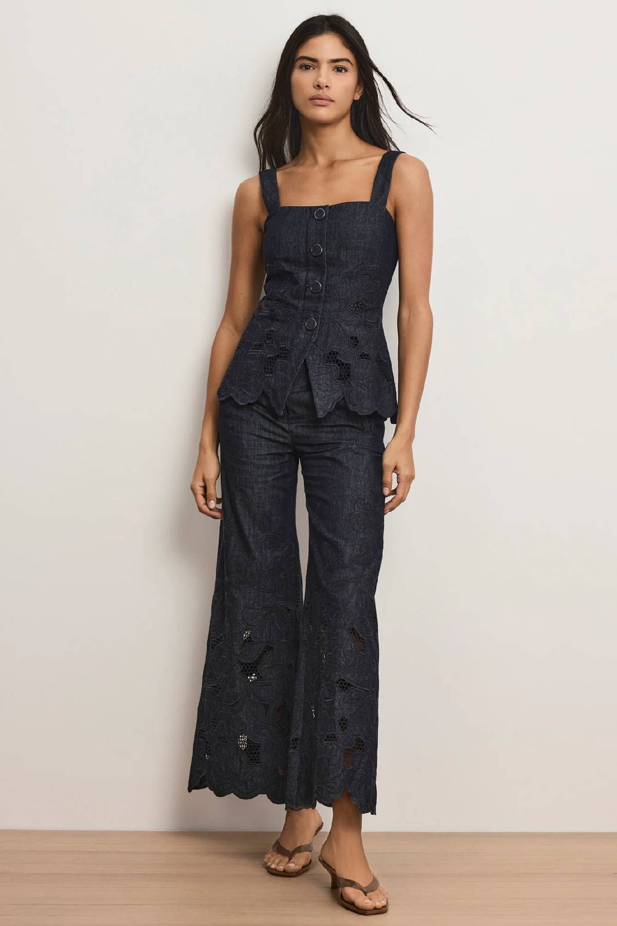 Veronica Beard Mirielle Top - Indigo Rinse