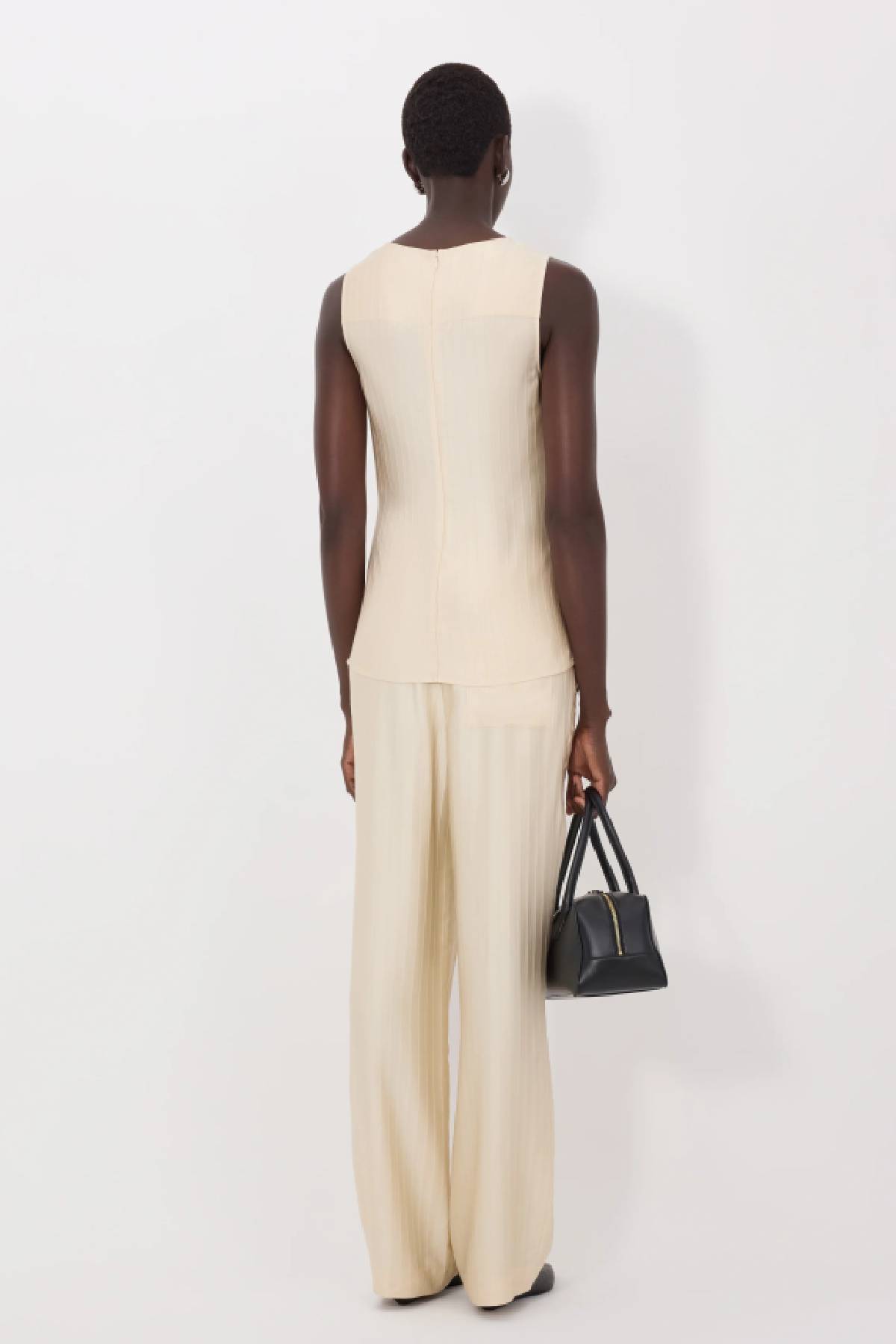 Loulou de Saison Fonda Draped Asymmetric Top - Ecru