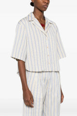 Forte Forte Short Sleeved Striped Shirt - Striped Plume