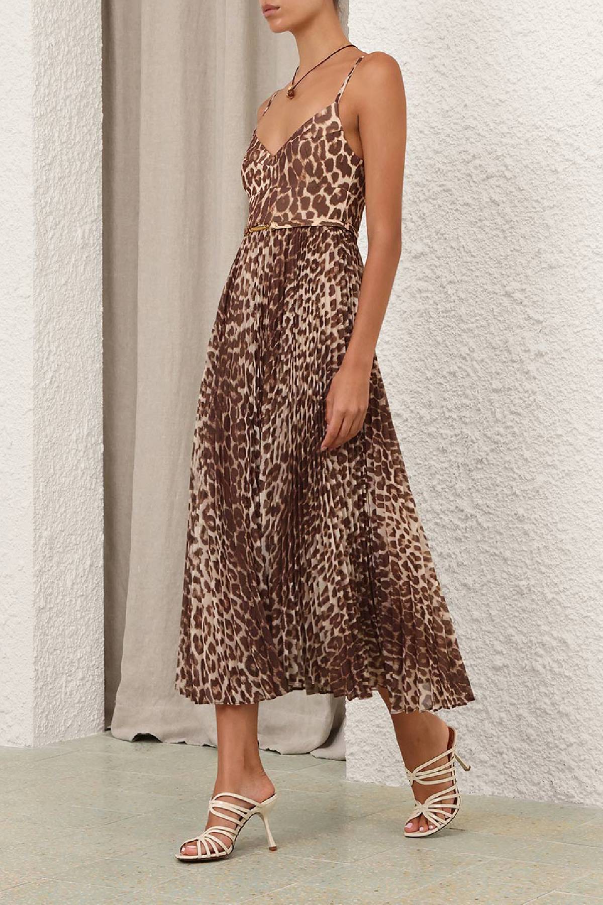 Zimmermann Sunray Pleated Picnic Dress - Leopard