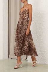 Zimmermann Sunray Pleated Picnic Dress - Leopard
