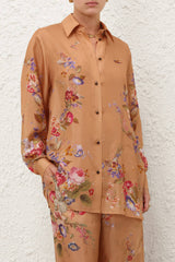 Zimmermann Patience Relaxed Shirt - Tan Floral
