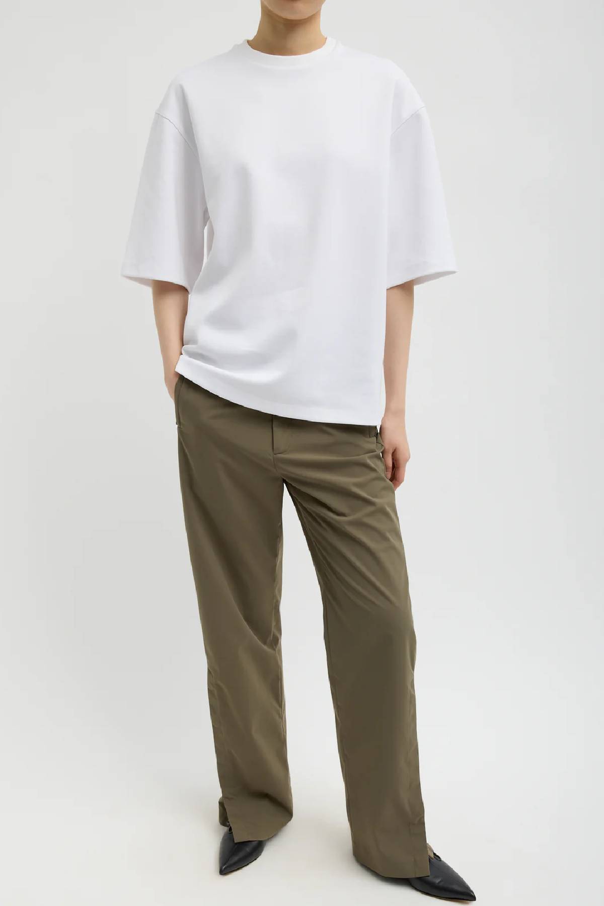 Tibi Active Knit Easy T-Shirt - White