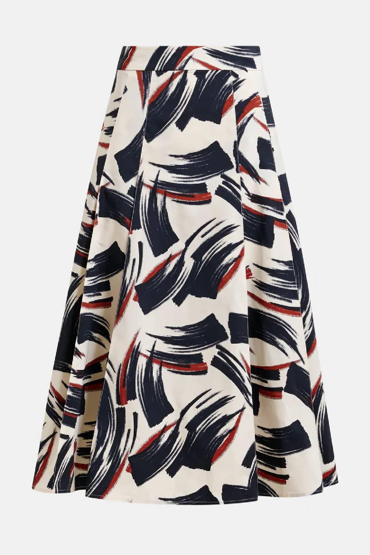 Essentiel Antwerp A-Line Midi Skirt - Black/Brown/Off White