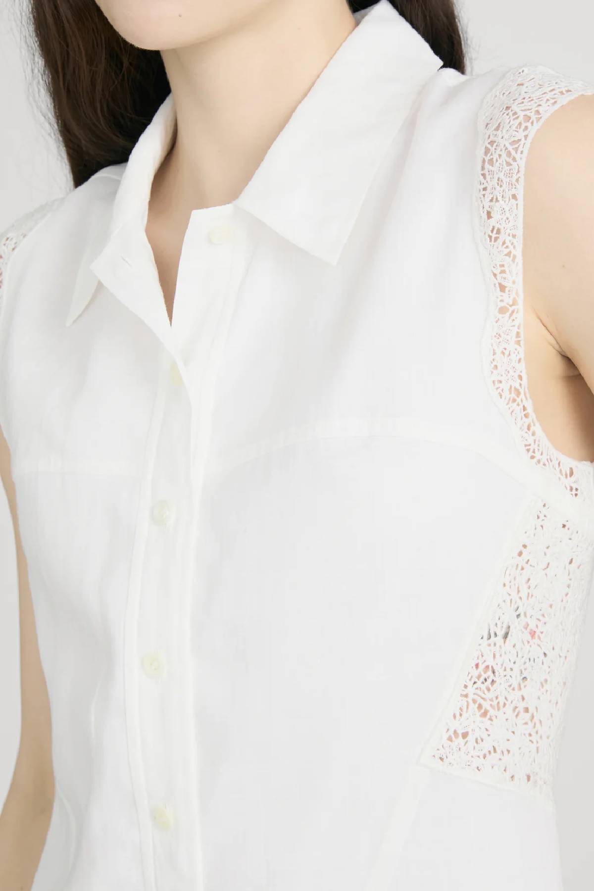 Frame The Embroidered Day Dress - White
