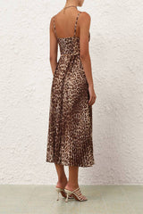 Zimmermann Sunray Pleated Picnic Dress - Leopard