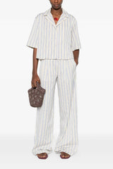 Forte Forte Short Sleeved Striped Shirt - Striped Plume
