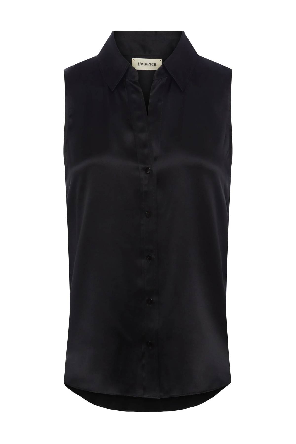 L'AGENCE Emmy Sleeveless Silk Blouse - Black