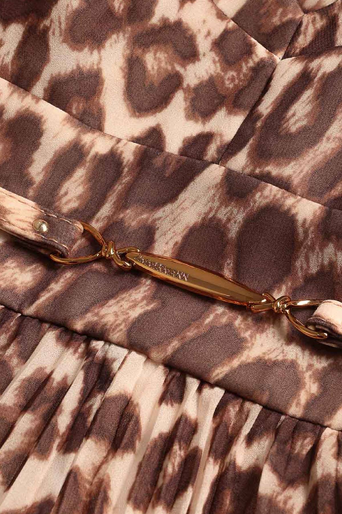 Zimmermann Sunray Pleated Picnic Dress - Leopard