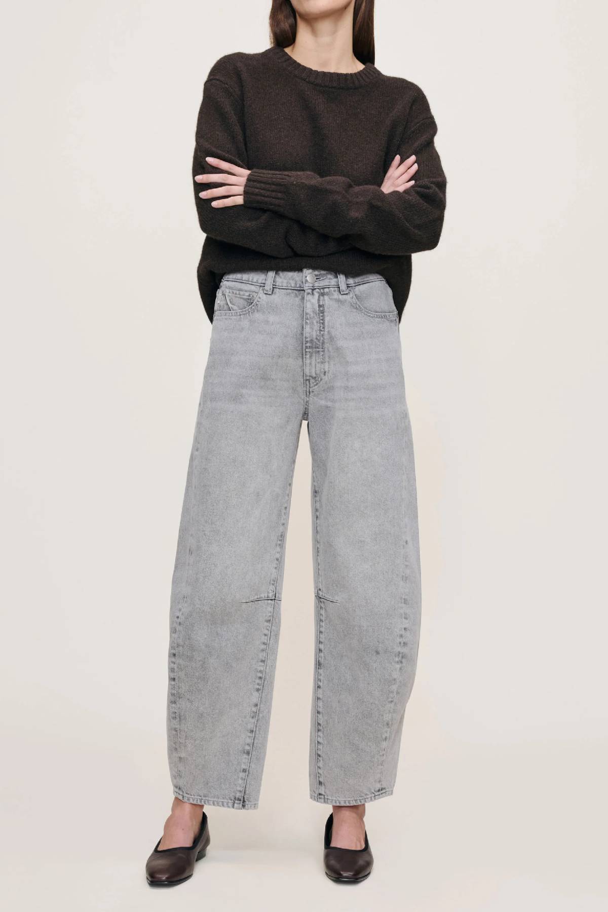DL1961 Miro Barrel High Rise 28" Jeans - Storm Cloud