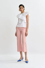 Essentiel Antwerp Asymmetrical Top With Ruffle Details - White