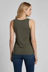 Majestic Filatures Stretch Linen Vintage Dye Tank Top - Militaire HD