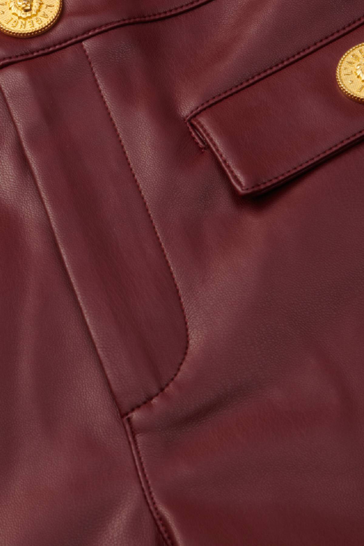 L'AGENCE Dionne Faux Leather Short - Black Cherry