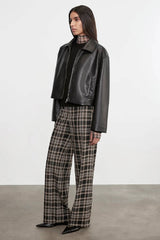 Enza Costa Leather Minimal Jacket - Black