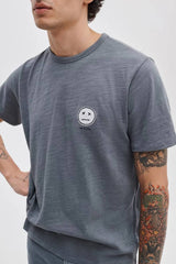 Rag & Bone Men's Sour Face Embroidered Tee - Shade Grey