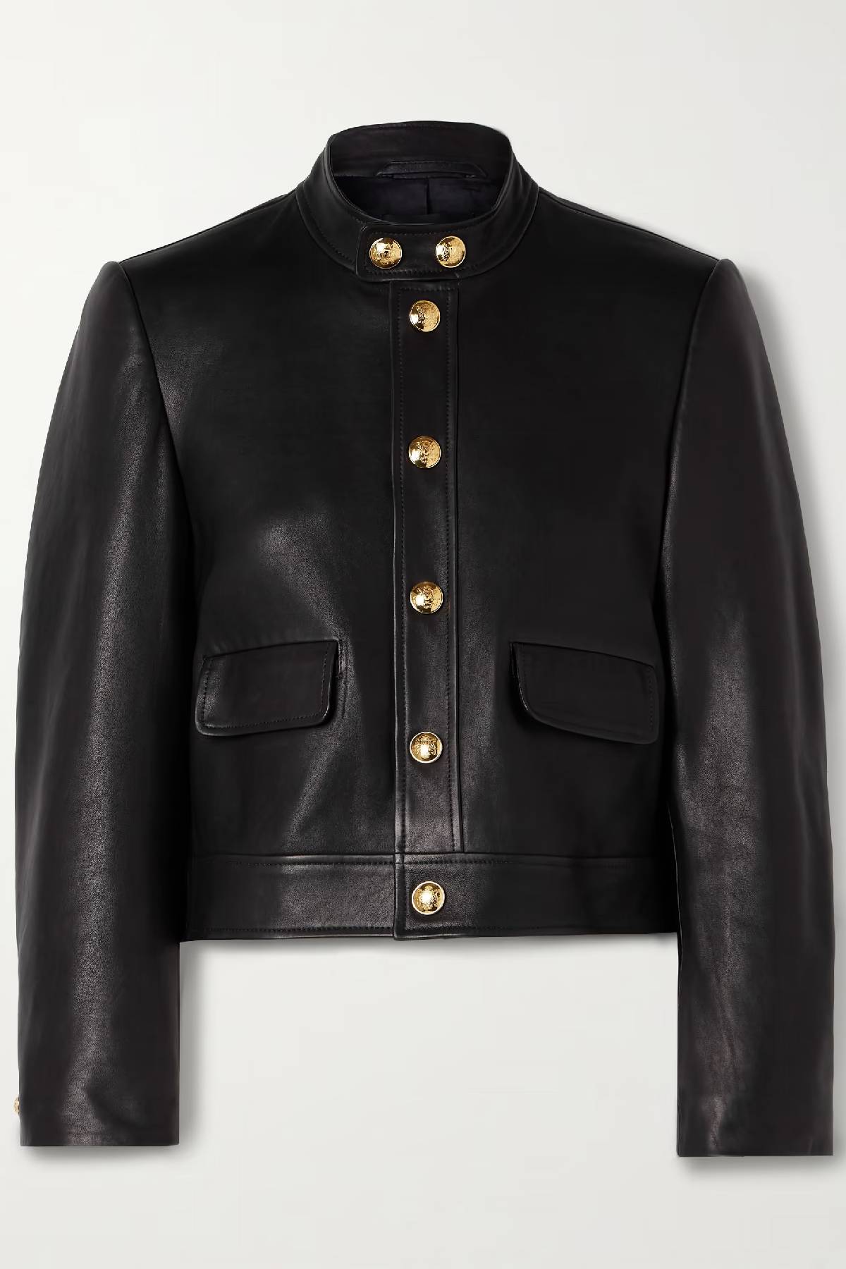 Nili Lotan Hadley Leather Cropped Jacket - Black
