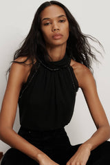 Veronica Beard Tanisha Halter Top - Black