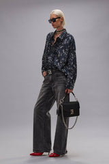 R13 D'Arcy Loose Jean - Polaris Black