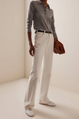 Nili Lotan Prescott Sweater Polo - Heather Grey