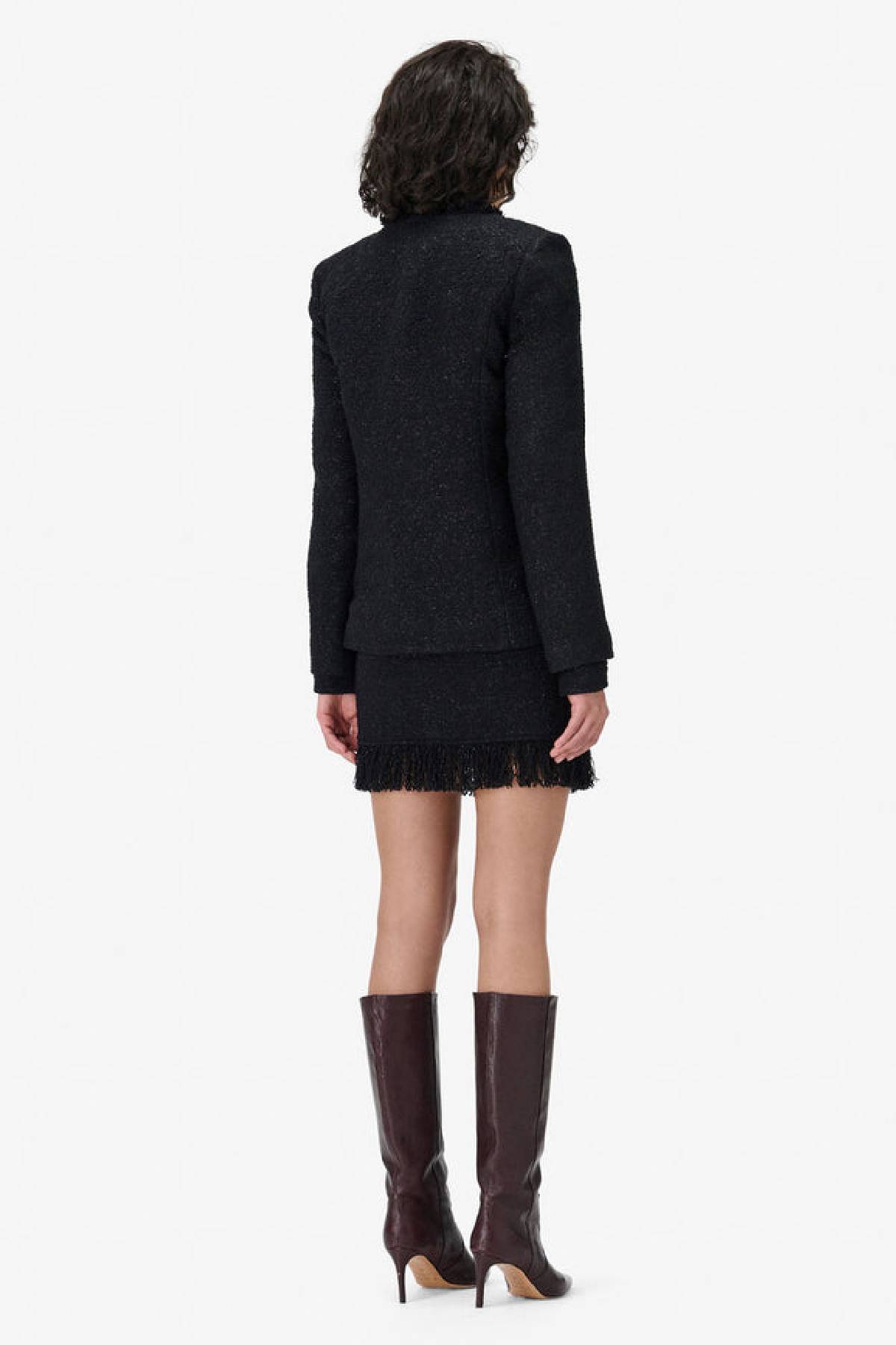 Iro Tineli Buttoned Jacket - Shiny Black