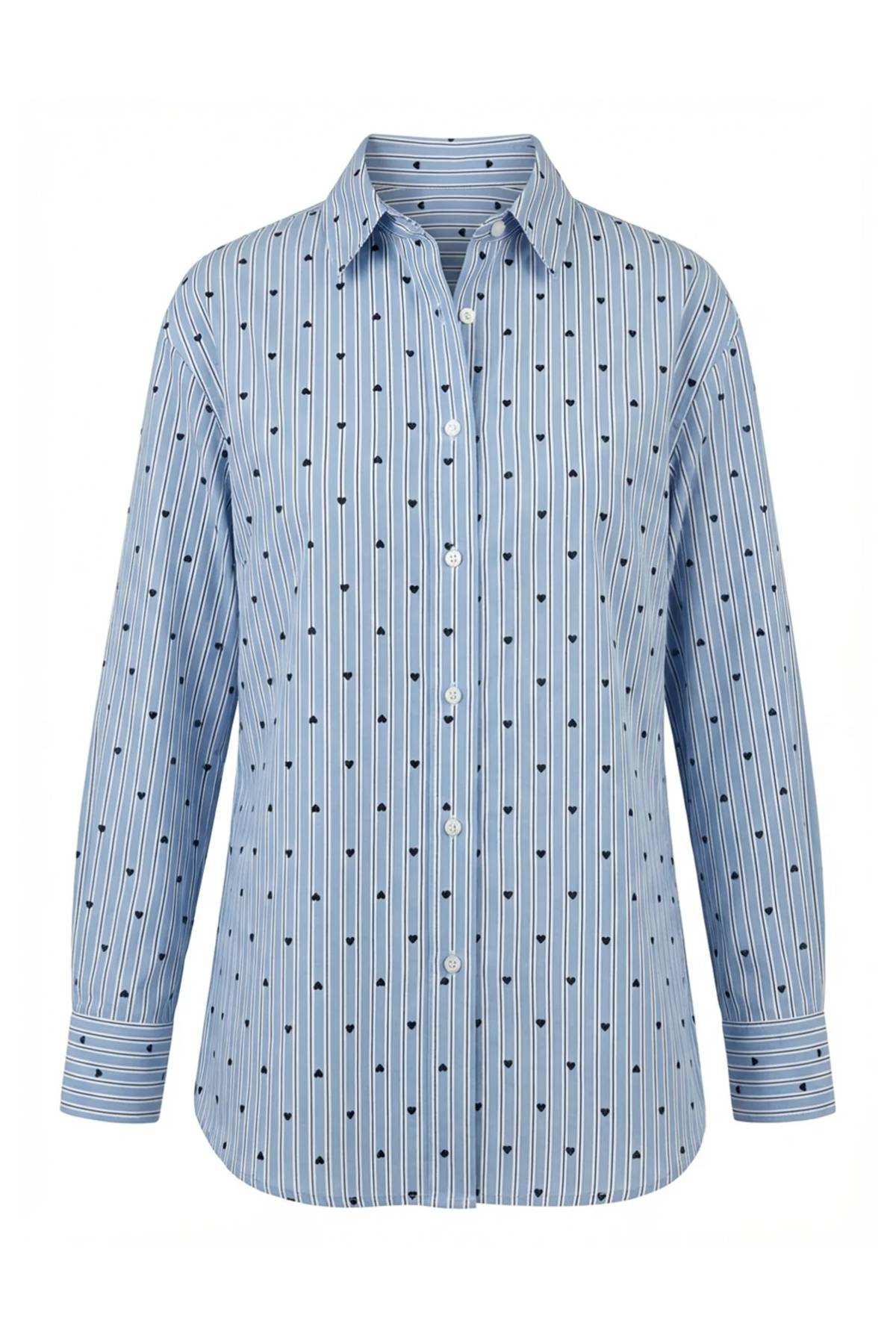 Le Superbe Prep Love Boyfriend Shirt - Hearts and Stripes