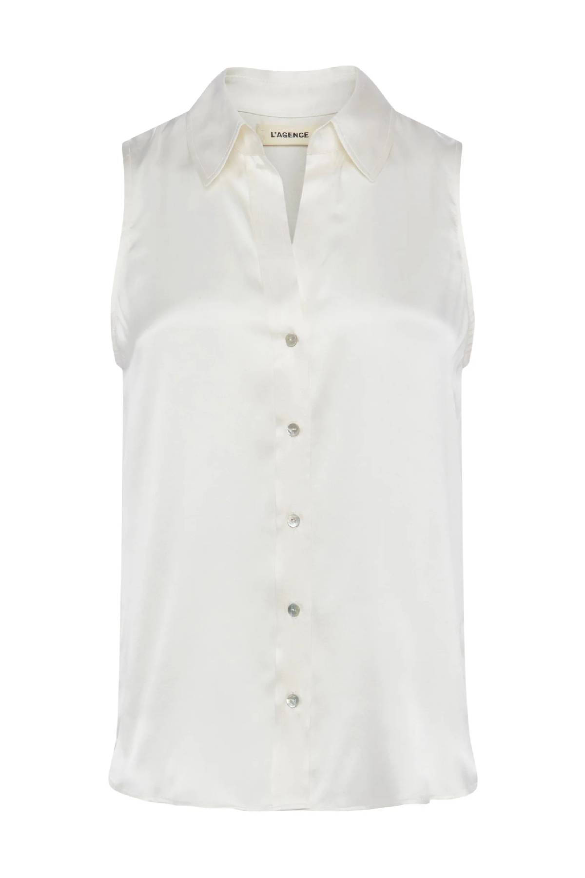 L'AGENCE Emmy Sleeveless Silk Blouse - Ivory