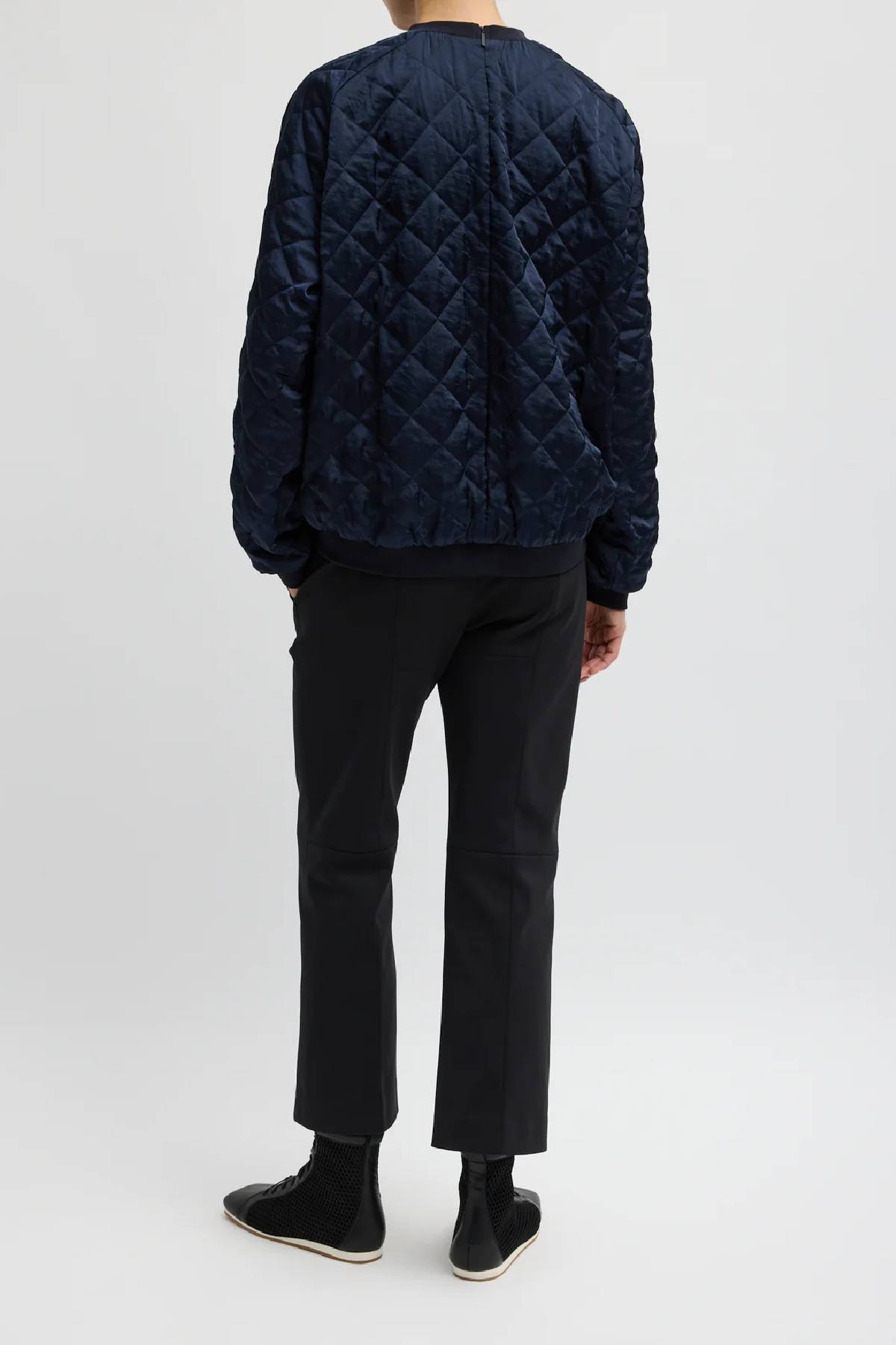 Tibi Cozy Quilting Sweatshirt - Navy