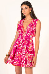 Poupette St Barth Mini Dress Ciao - Pink Holy Snake